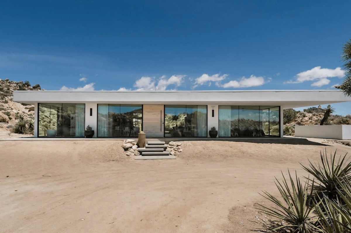 All glass modern house in Joshua Tree