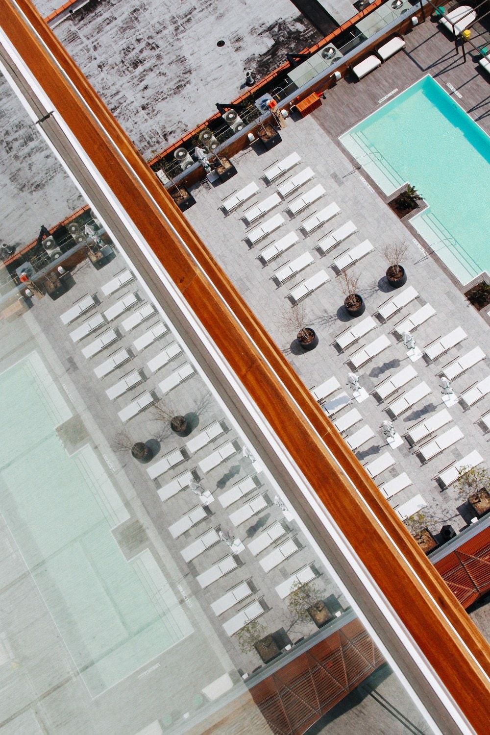 The pool deck at the William Vale hotel