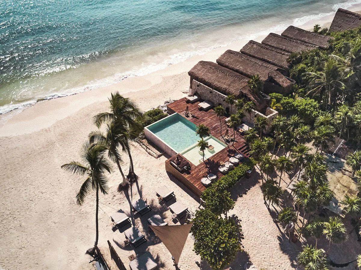 Aerial view of Habitas Tulum 