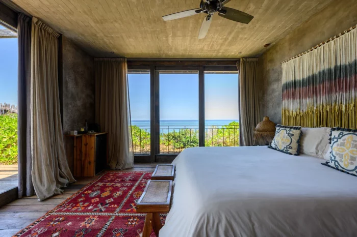 Guest room interior at the Nomade Hotel - one of the best Tulum Beach Hotels