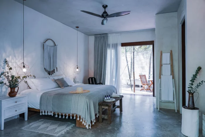Guest rooms at Sanara Tulum beach hotel