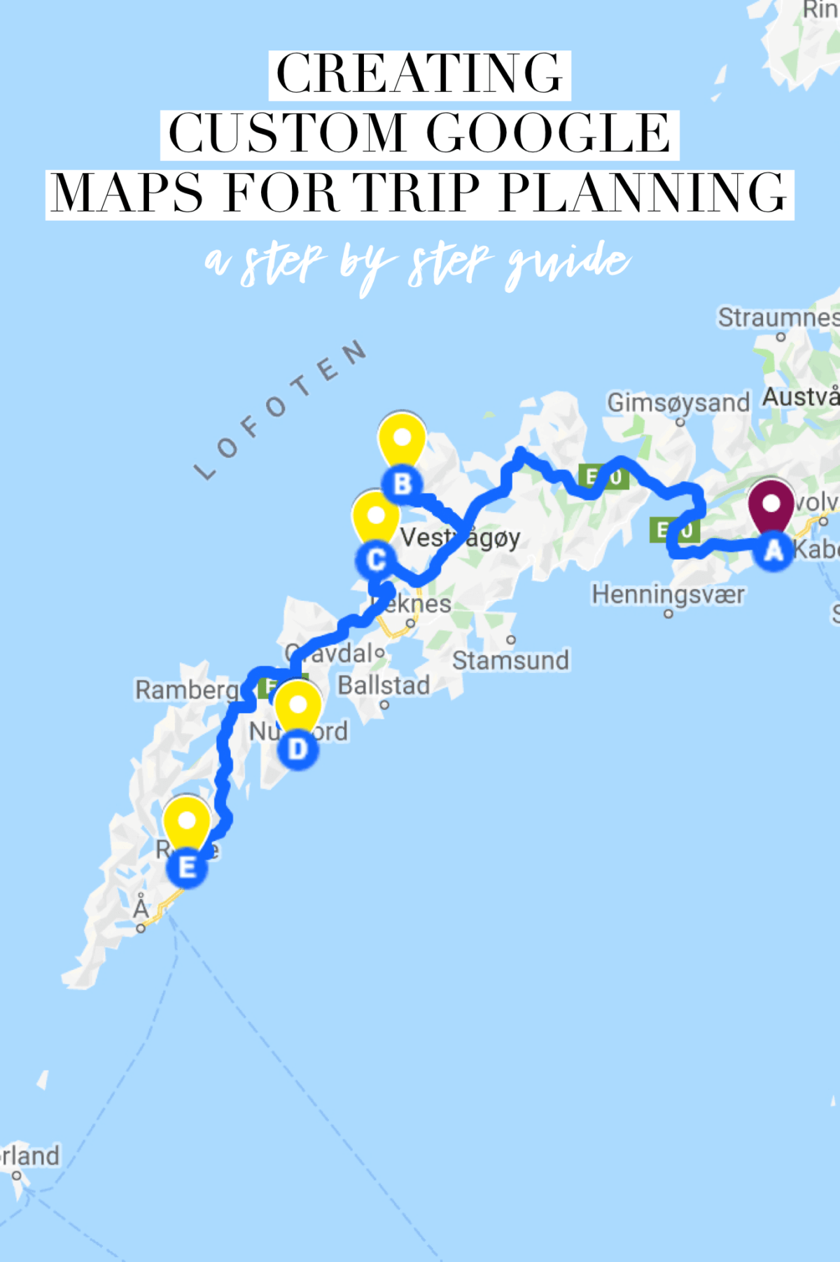 google maps travel itinerary