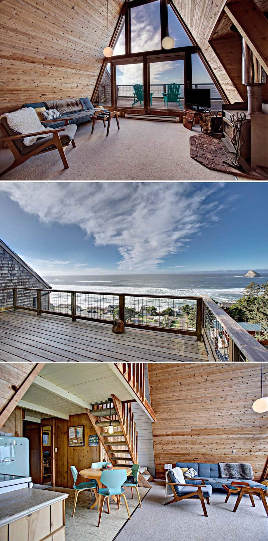 Oceanfront A-frame Airbnb home on the coast of Oregon