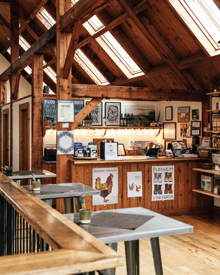 The tasting room at Blenheim vineyards