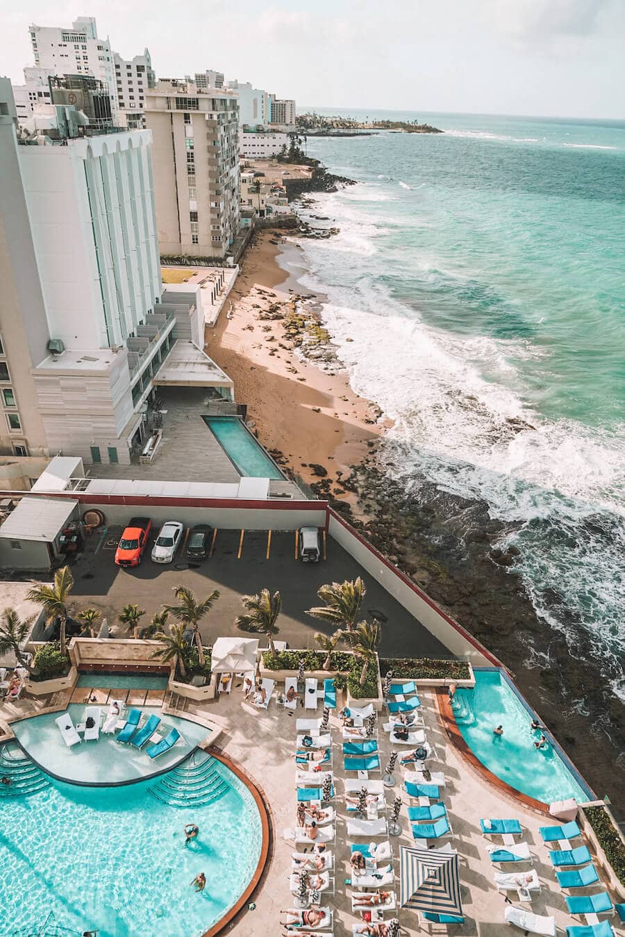 San Juan, Porto Riko'daki Condado Vanderbilt'ten manzaralar