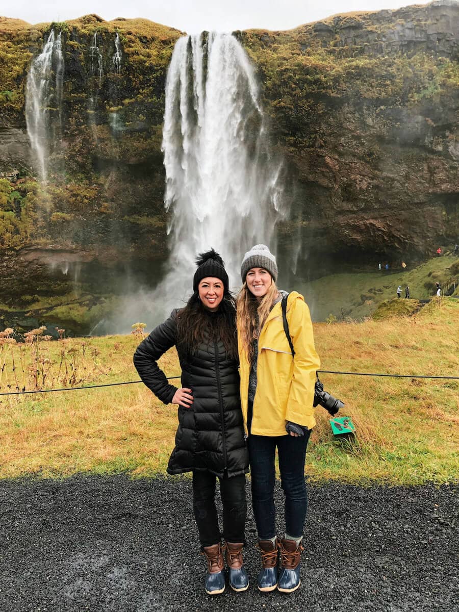 Exploring waterfalls on a girls trip in Iceland