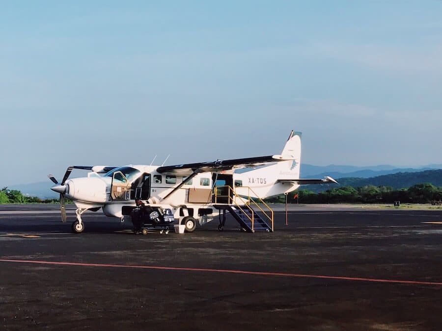 Small Aerotucan plane boarding in Puerto Escondido, Mexico