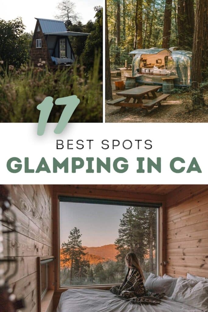 Pin cover for blog post on best glamping spots in California