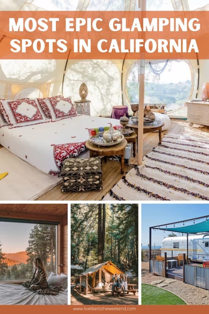 Pin cover for blog post on best glamping spots in California