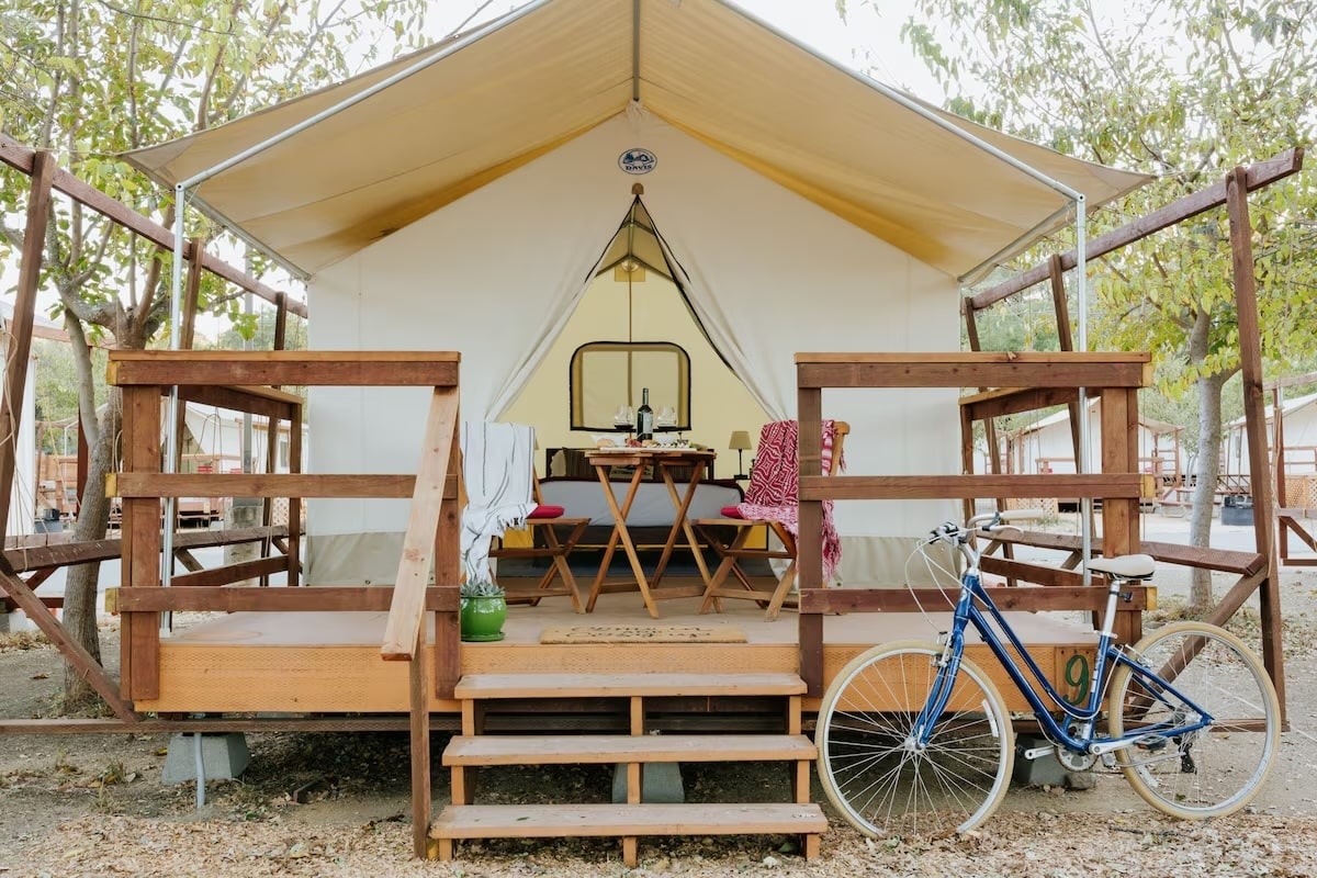 Glamping tent at Wildhaven Sonoma