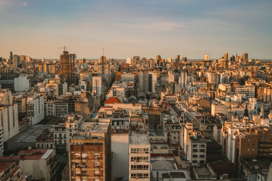 City skyline of Buenos Aires with urban buildings