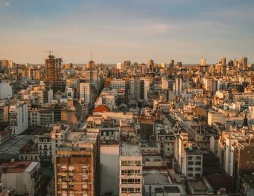 City skyline of Buenos Aires with urban buildings