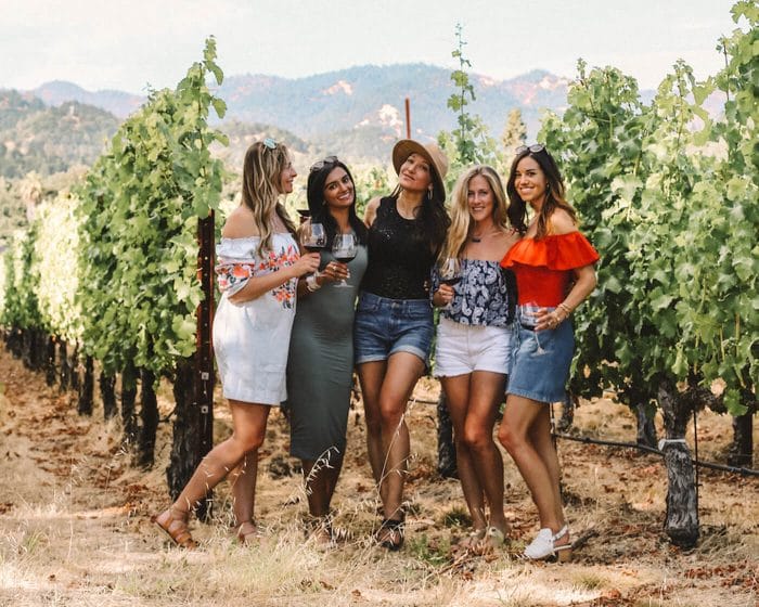 Girls group at Twomey Vineyards in Napa