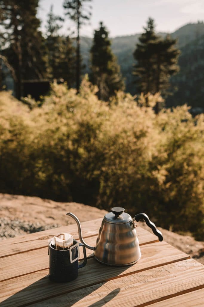 Pourover coffee at the Getaway House in Big Bear