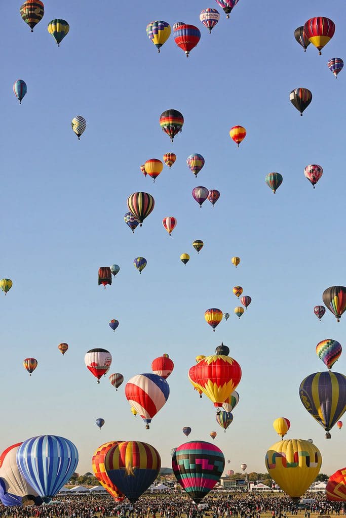 Balloons in the air at the Albuquerque balloon fiesta