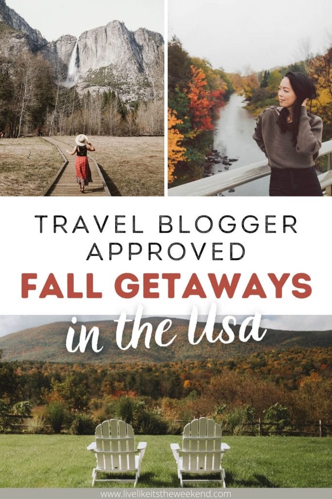 Pinterest collage of best fall travel destinations