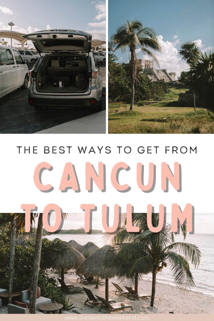 Pinterest cover for Tulum transportation guide