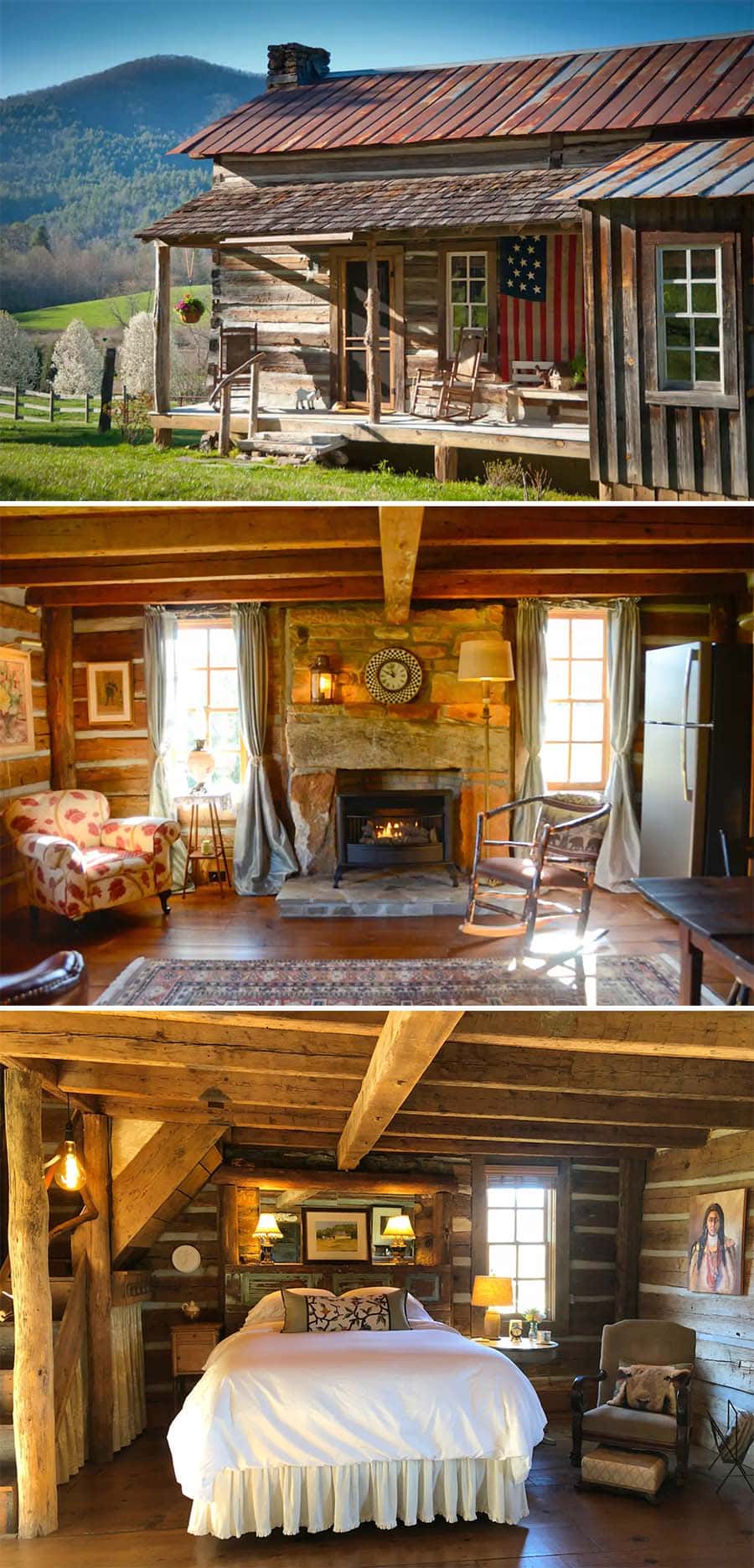 Authentic 1880s log cabin airbnb