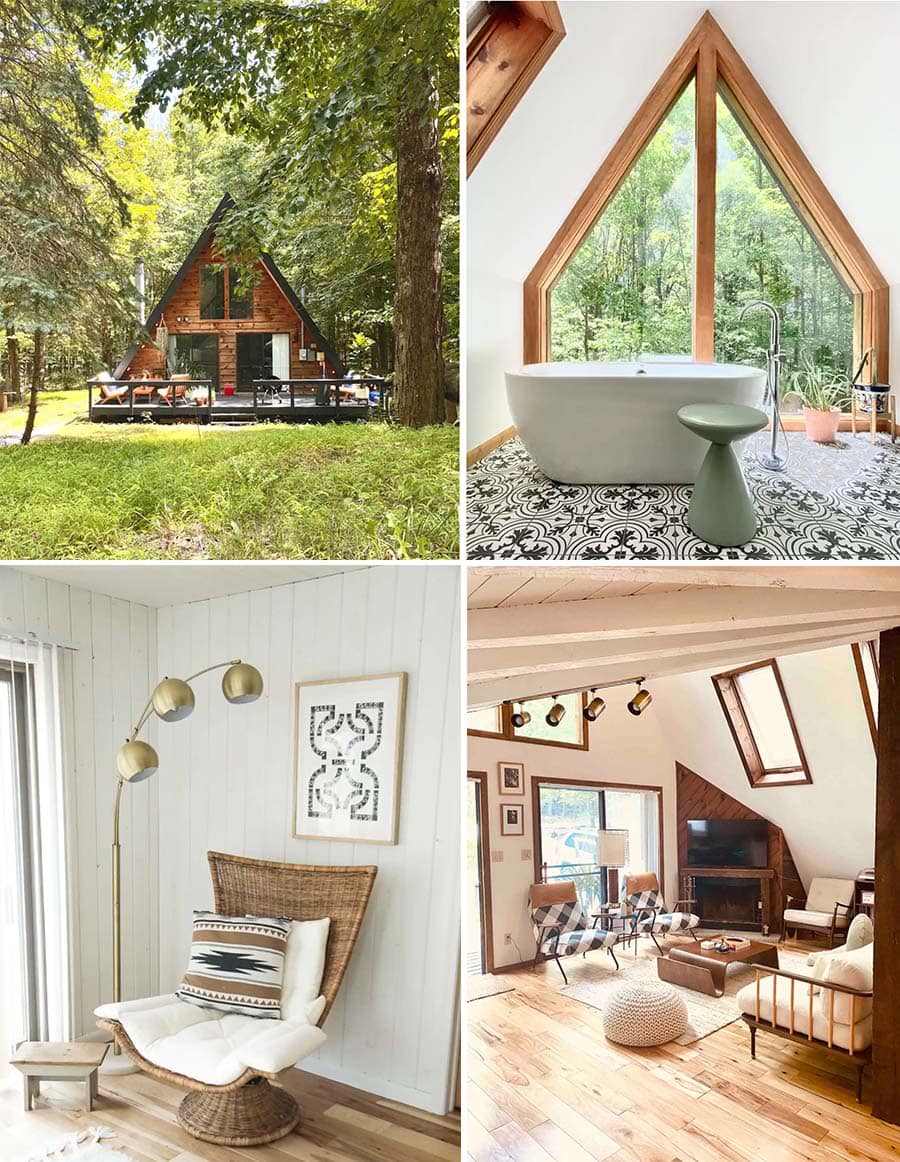 Aframe cabin Airbnbs Poconos