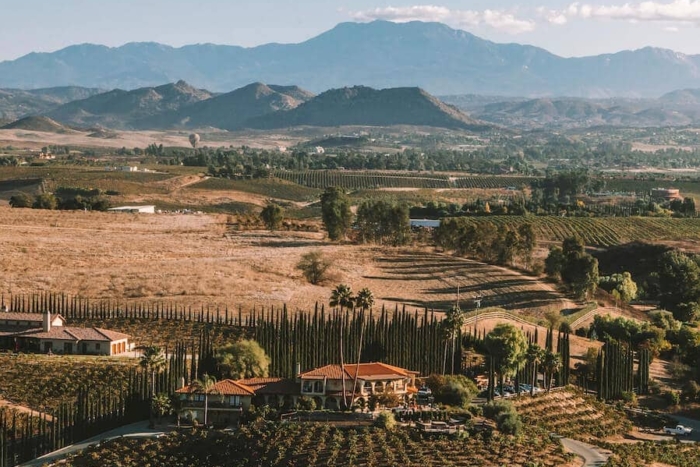 Aerial view over Temecula