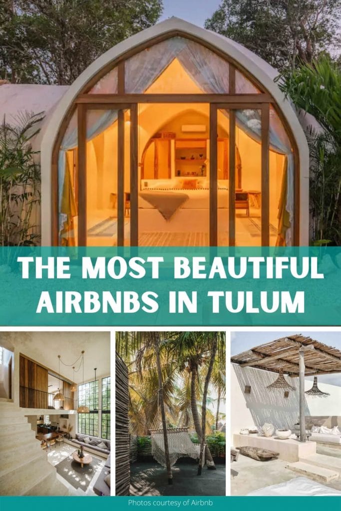 Pinterest cover for Tulum Airbnbs