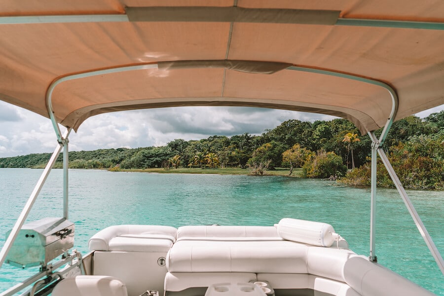 Day boat tour on the Bacalar Lagoon