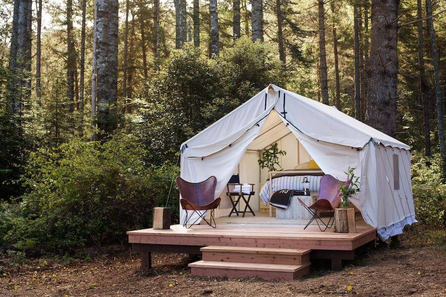 Mendocino grove glamping tent