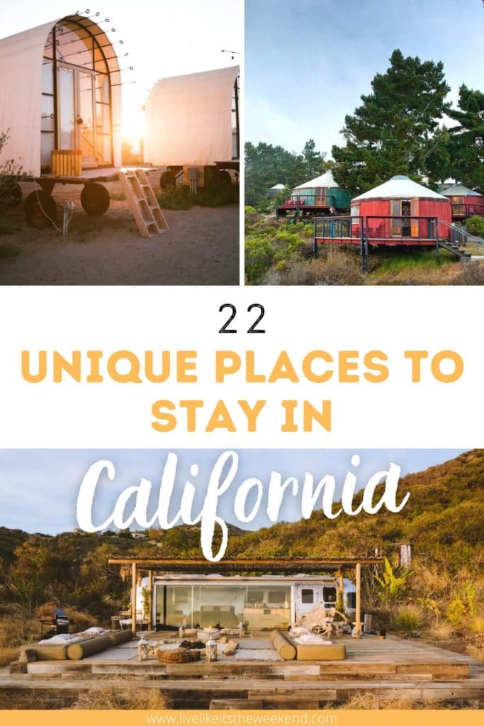 Pin cover for the most unique places to stay in California