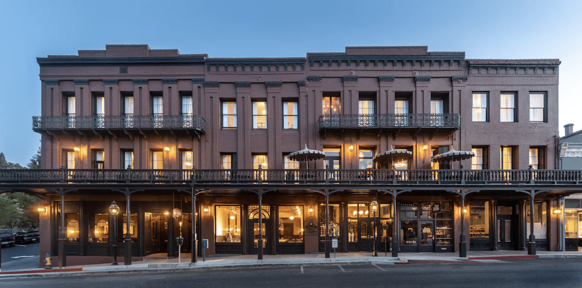 Exterior of the National Exchange Hotel in Nevada City