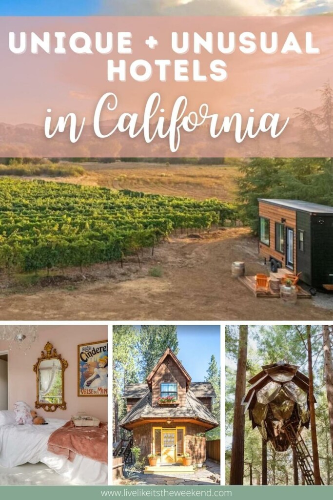 Unique places to stay in California blog post pin cover