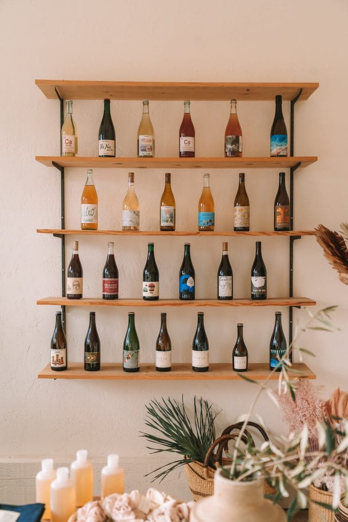 Wine wall rack at Bodega in Los Alamos