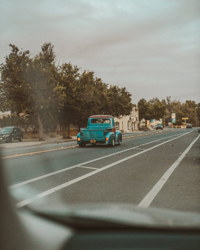 Vintage trucks in wine country, California