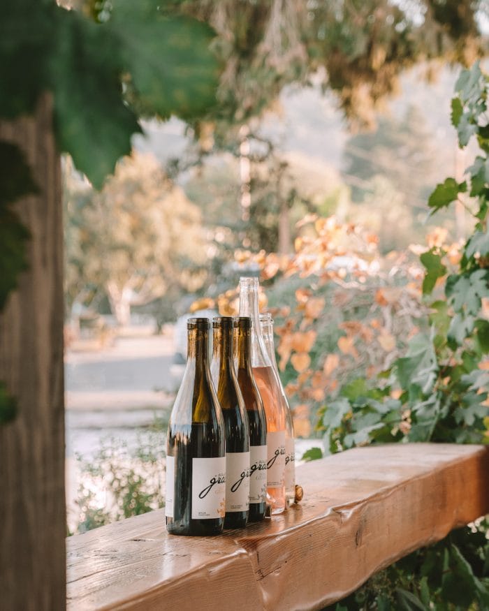 Wine bottles at A Tribute to Grace tasting room