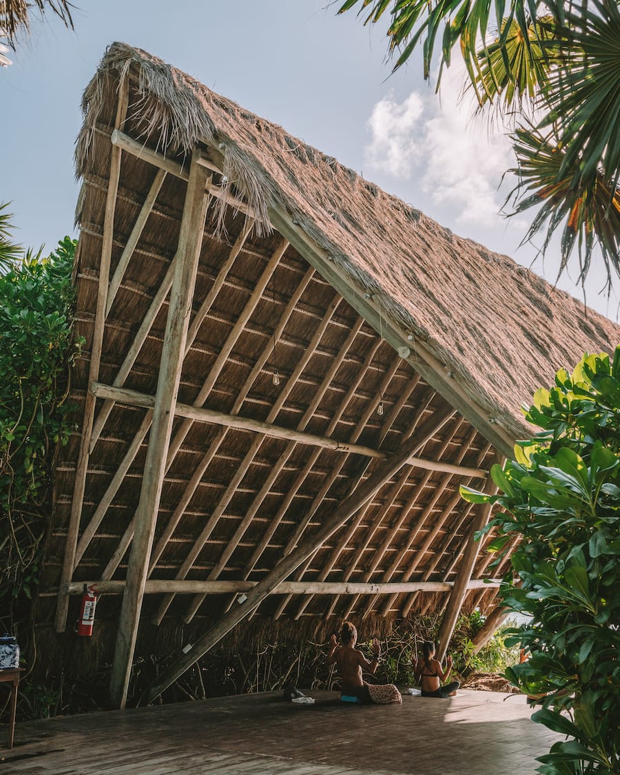 Yoga hut right on the beach