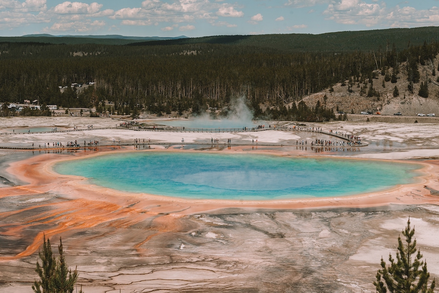 View from the Grand Prismatic Spring overlook