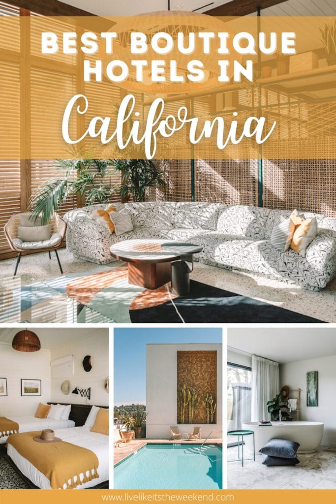 best boutique hotels in California pin cover