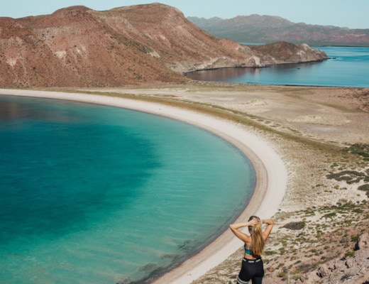 Michelle Halpern overlooking lagoon in Mexico