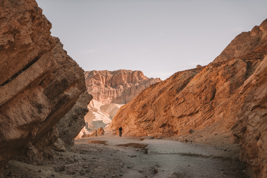 Hiking trail in Death Valley in winter