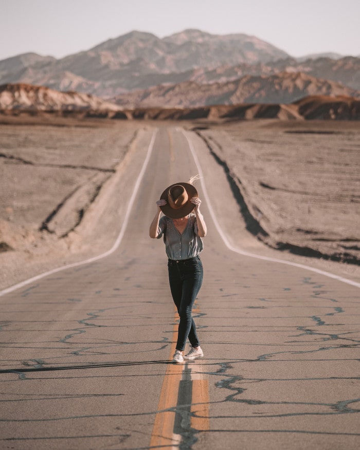 Michelle Halpern in Death Valley in winter