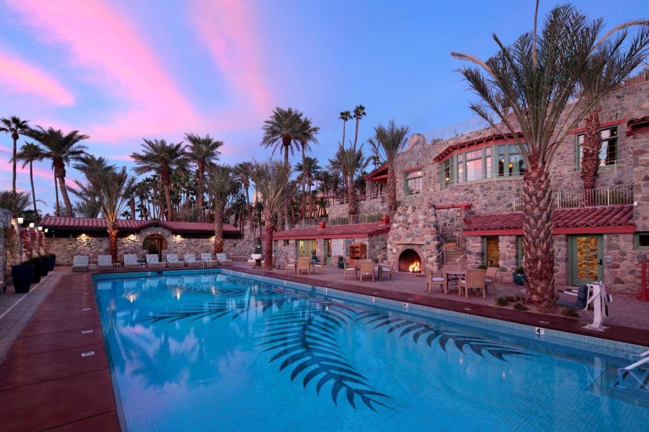 The Inn at Death Valley pool at sunset
