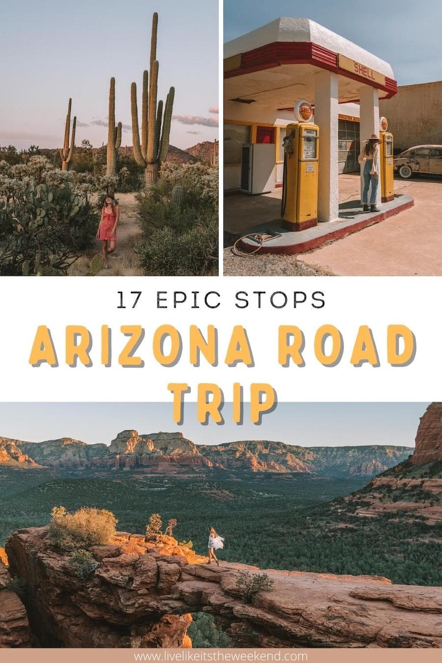 Arizona road trip blog post pin cover