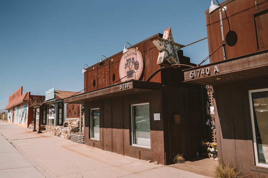 Storefront of Joshua Tree coffee shop for things to do in Joshua Tree blog