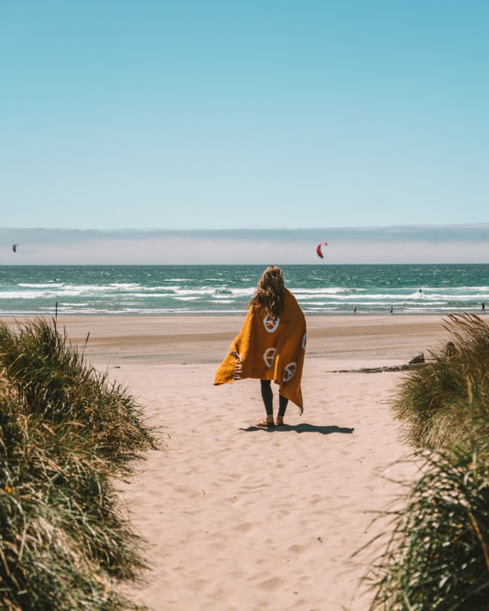 Best Oregon Coast Towns Michelle Halpern on Manzanita Beach