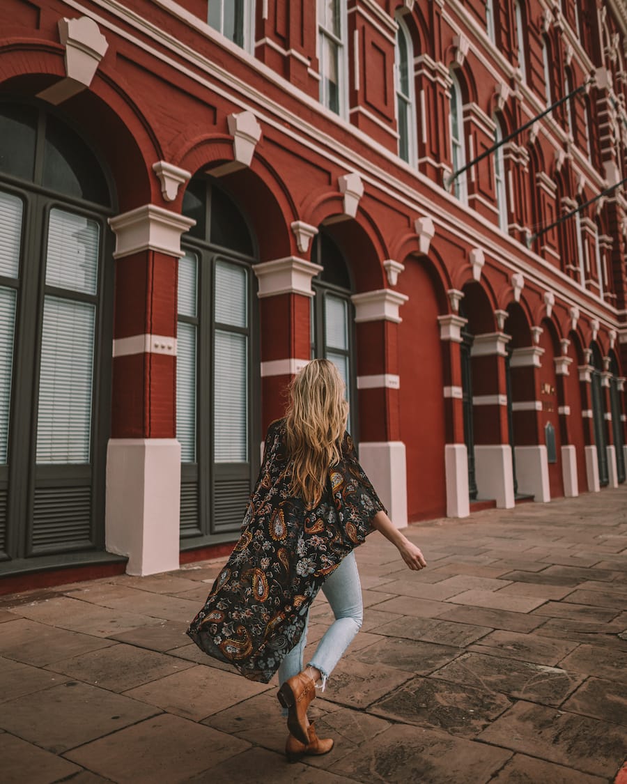 Michelle Halpern walking around Galveston