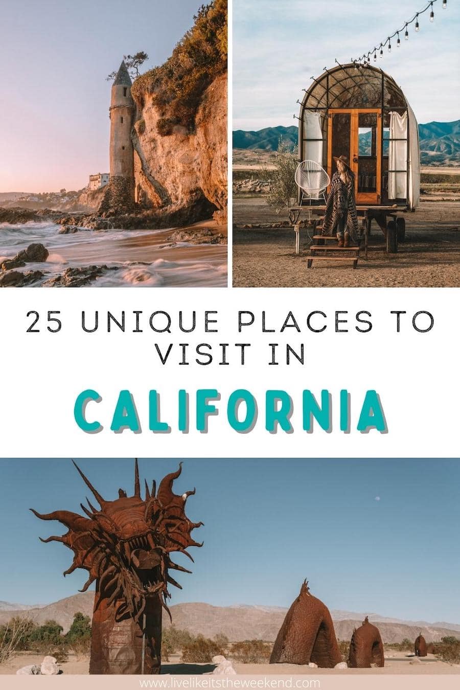 Unique places to visit in California pin cover