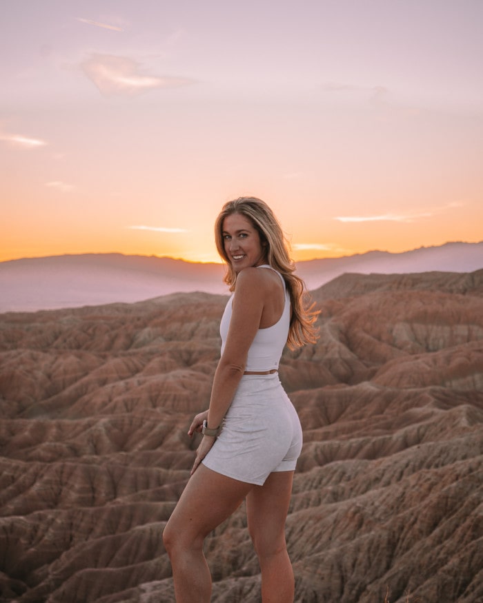 unset in Anza Borrego Michelle Halpern at sunset in Anza Borrego