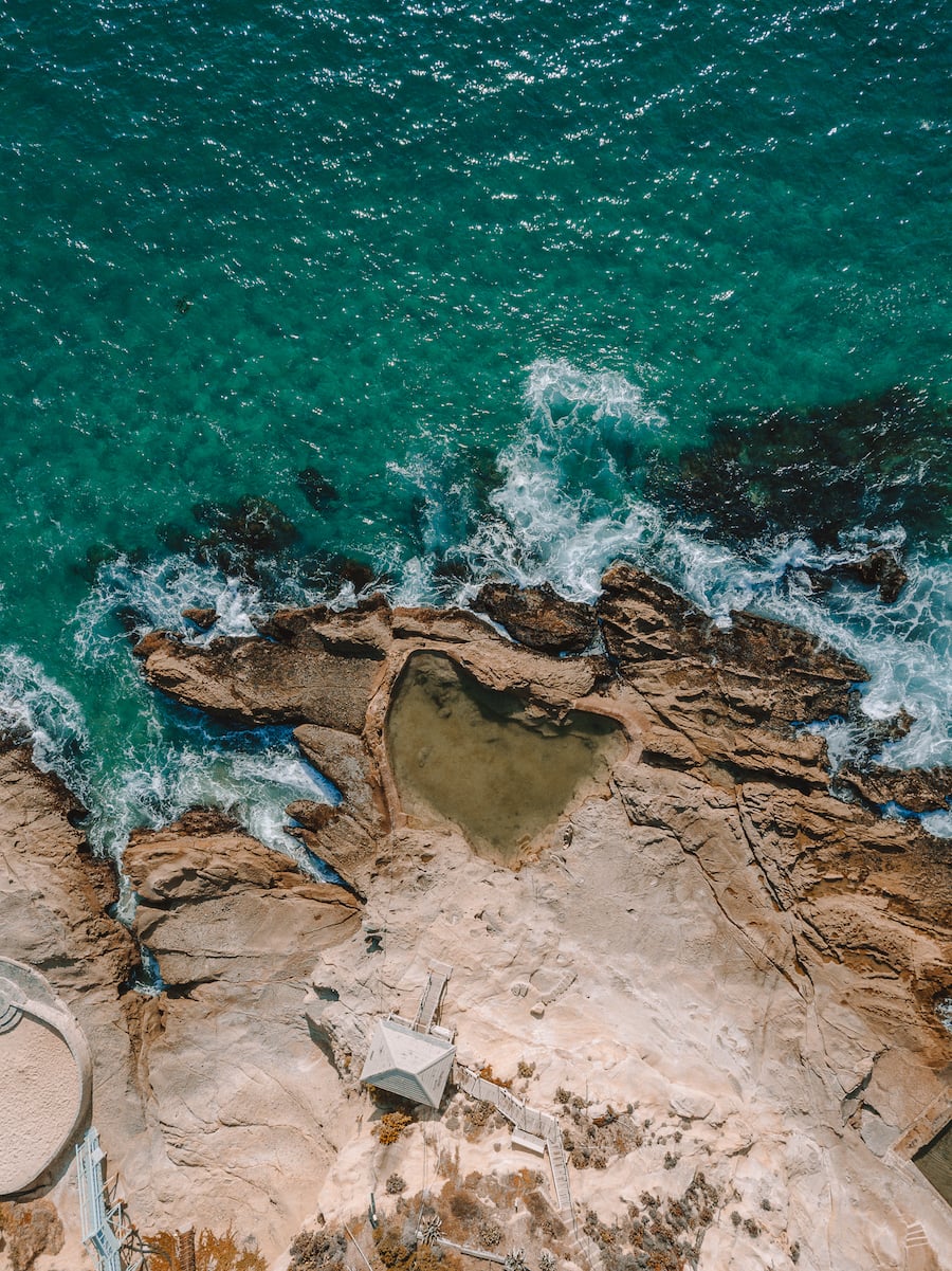 Arial shot of Laguna Beach for unique places to visit in California blog