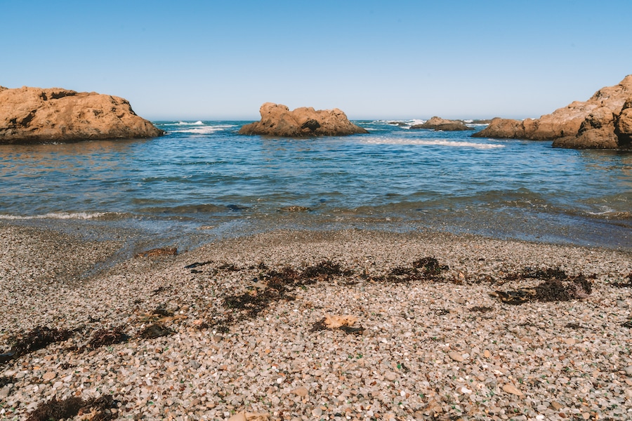 Glass beach in California