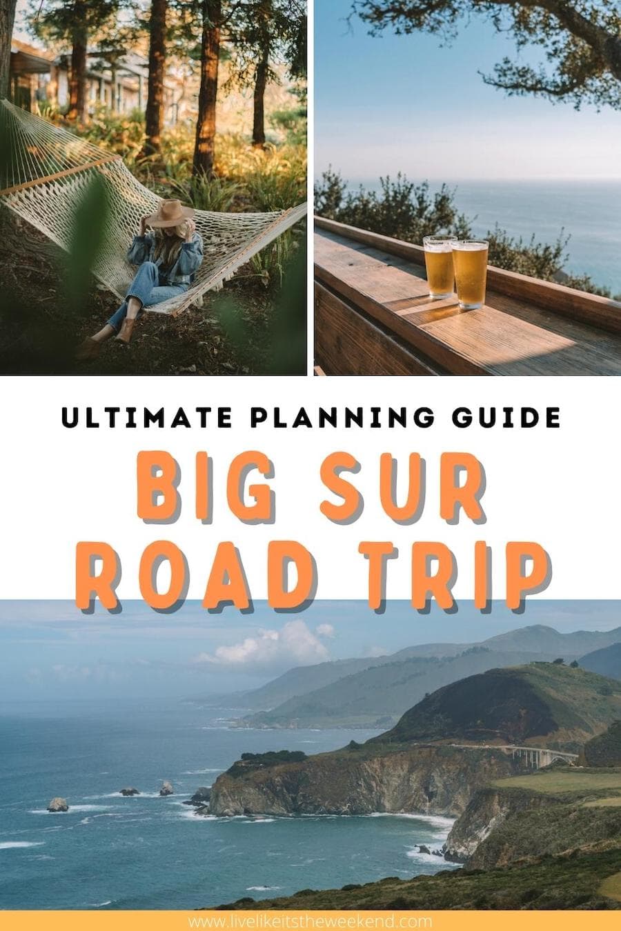 pin cover for Big Sur road trip guide