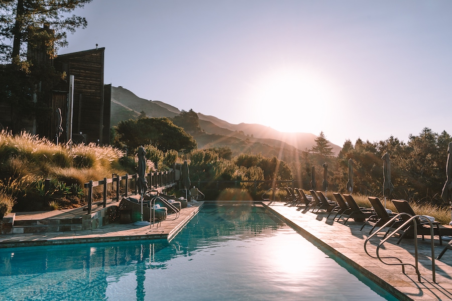 Ventana Inn pool for Big Sur road trip blog